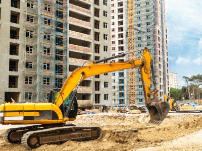 Excavator on the construction site